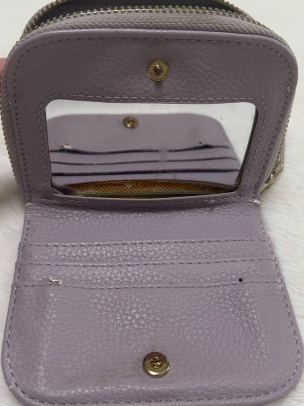 LOVE & LORE Leather Zip Wallet Lavender Size OS GUC - Picture 4 of 8
